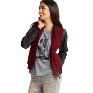 ❤️ Vintage Style Varsity Jacket Maroon/Black